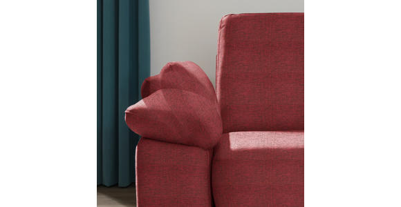 ECKSOFA in Flachgewebe Rot - Chromfarben/Rot, KONVENTIONELL, Textil/Metall (285/176cm) - Novel
