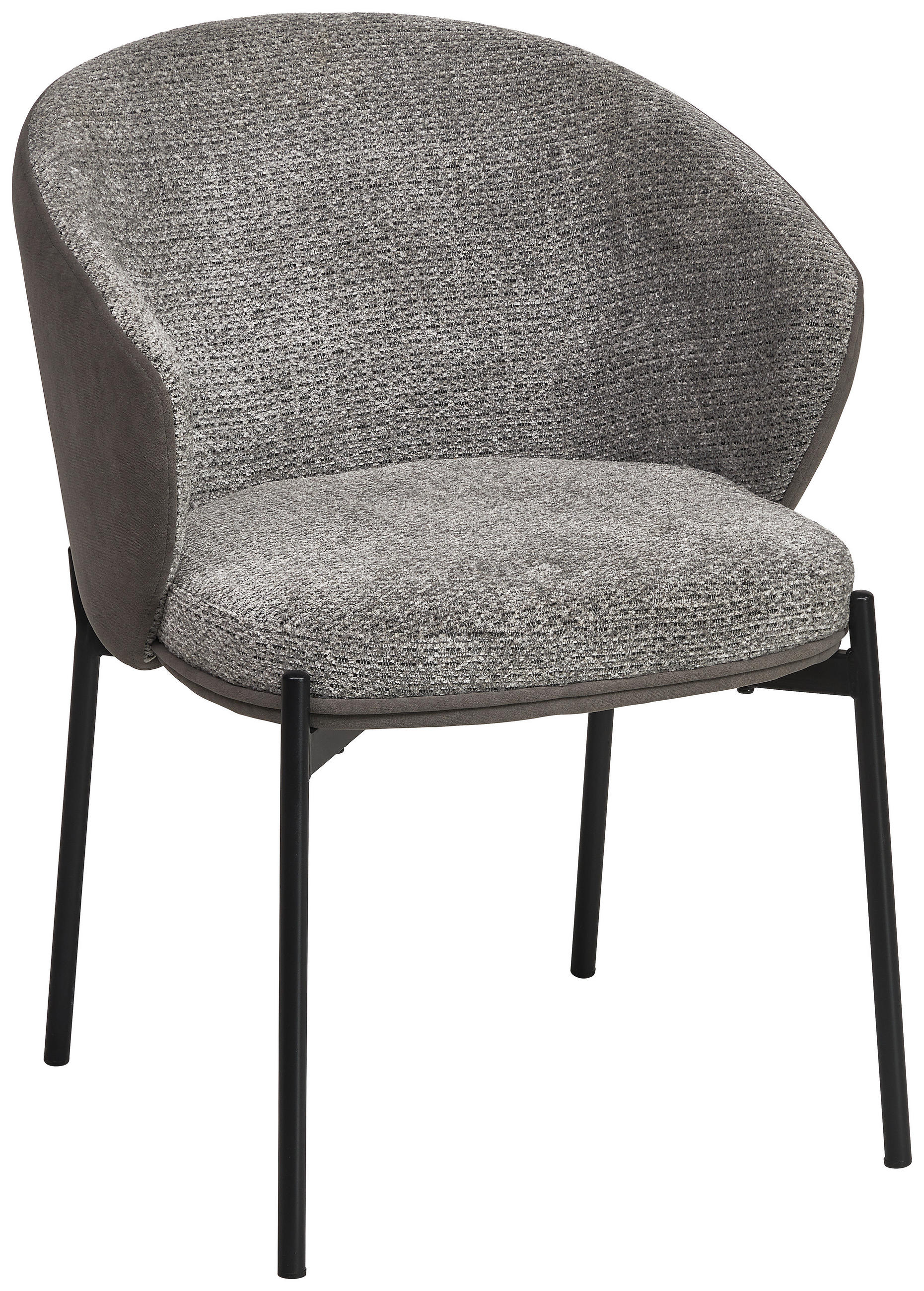 ARMLEHNSTUHL  in Eisen Samt  - Schwarz/Grau, MODERN, Textil/Metall (56/76,5/57,5cm) - MID.YOU