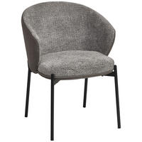 ARMLEHNSTUHL  in Eisen Samt  - Schwarz/Grau, MODERN, Textil/Metall (56/76,5/57,5cm) - MID.YOU