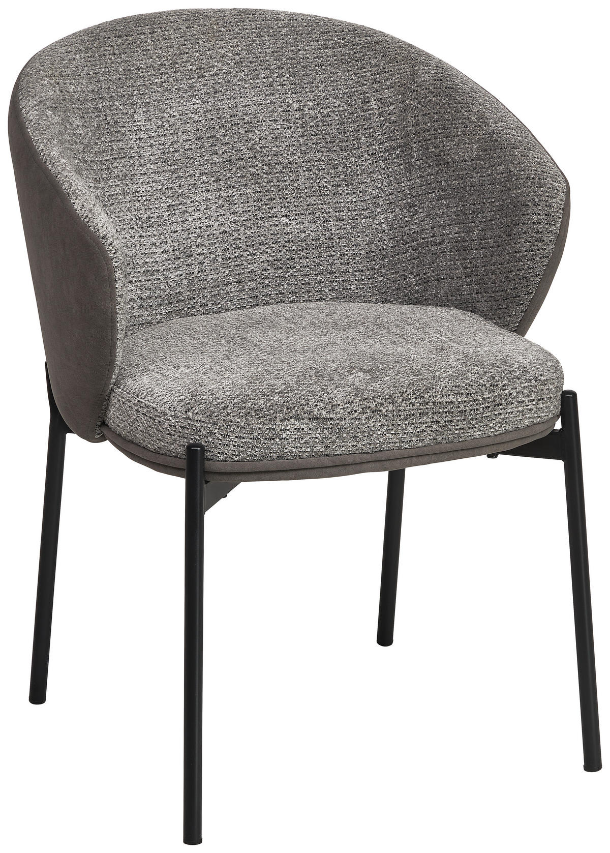 ARMLEHNSTUHL  in Eisen Samt  - Schwarz/Grau, MODERN, Textil/Metall (56/76,5/57,5cm) - MID.YOU