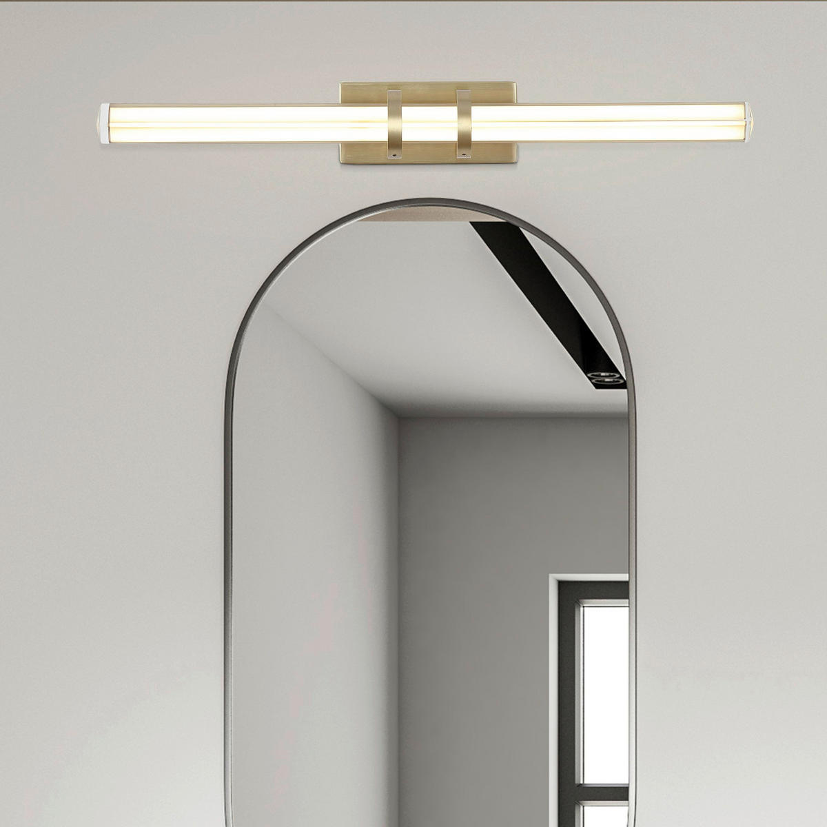 WANDLEUCHTE Parma 46,5/8,5/5,5 cm  - Klar/Messingfarben, Design, Glas/Metall (46,5/8,5/5,5cm)