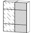 SCHWEBETÜRENSCHRANK 181/223/68 cm 2-türig Schwarz, Weiß  - Schwarz/Weiß, KONVENTIONELL, Glas/Holzwerkstoff (181/223/68cm) - Novel