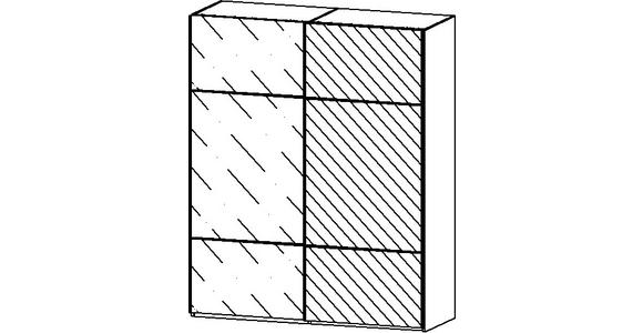 SCHWEBETÜRENSCHRANK 181/223/68 cm 2-türig Weiß, Champagner - Champagner/Alufarben, KONVENTIONELL, Glas/Holzwerkstoff (181/223/68cm) - Novel