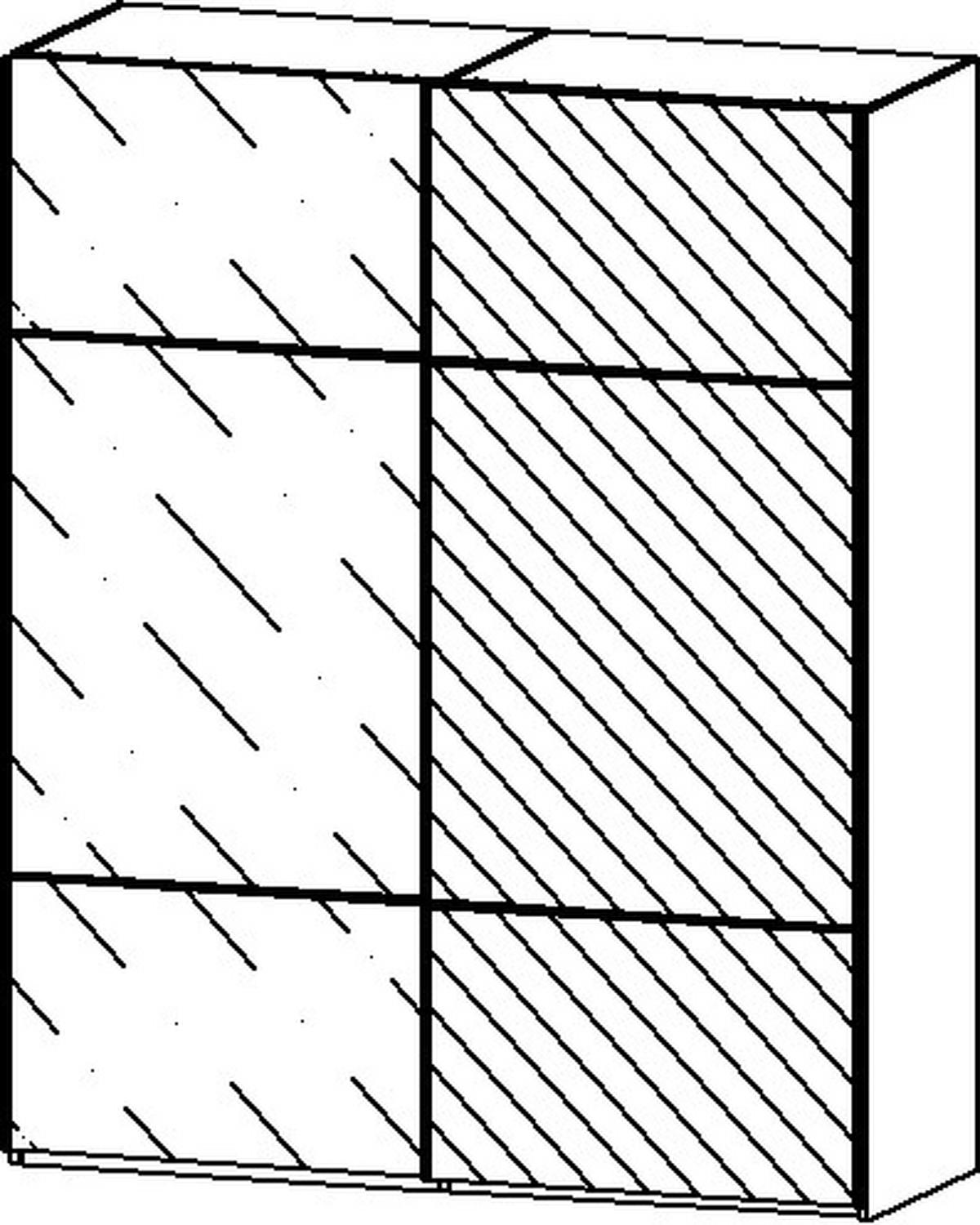 SCHWEBETÜRENSCHRANK in Schwarz, Weiss  - Weiss/Schwarz, Konventionell, Glas/Holzwerkstoff (162/223/68cm) - Novel