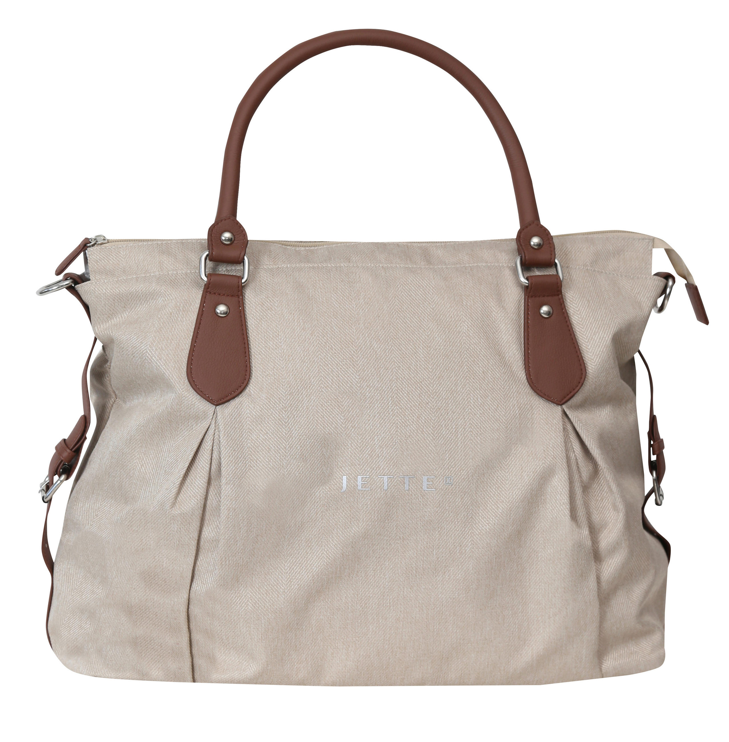 WICKELTASCHE  - Beige/Weiß, Basics, Textil (42/18/31cm) - Jette