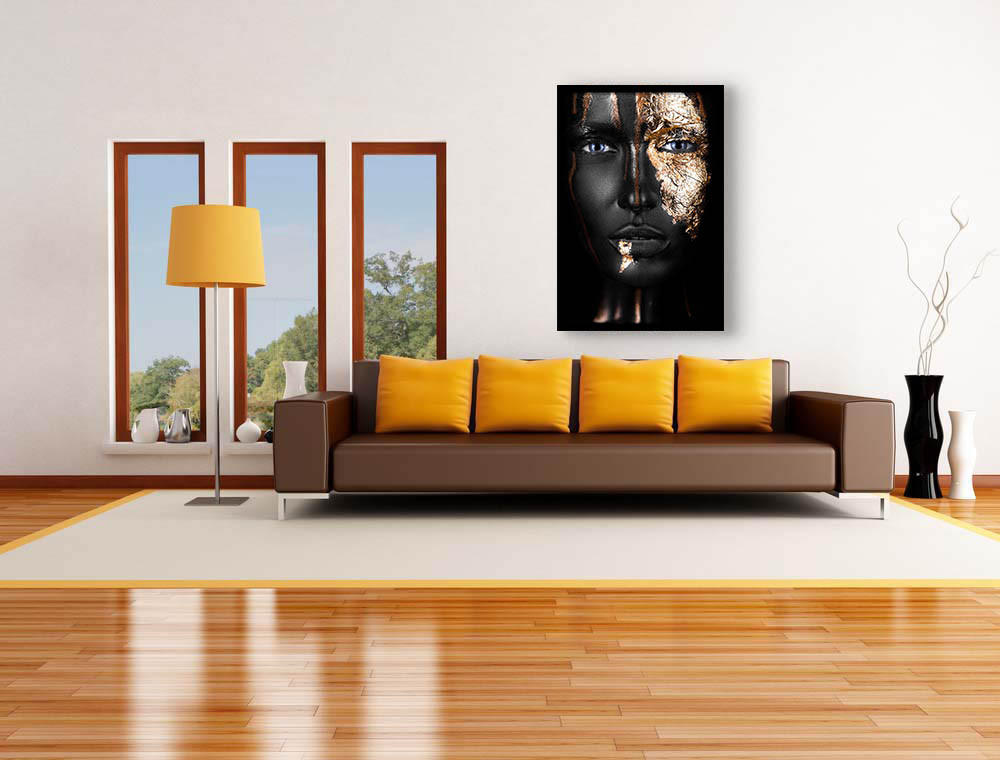BILD 80/120 cm  - Goldfarben/Schwarz, Design, Holz/Kunststoff (80/120cm)