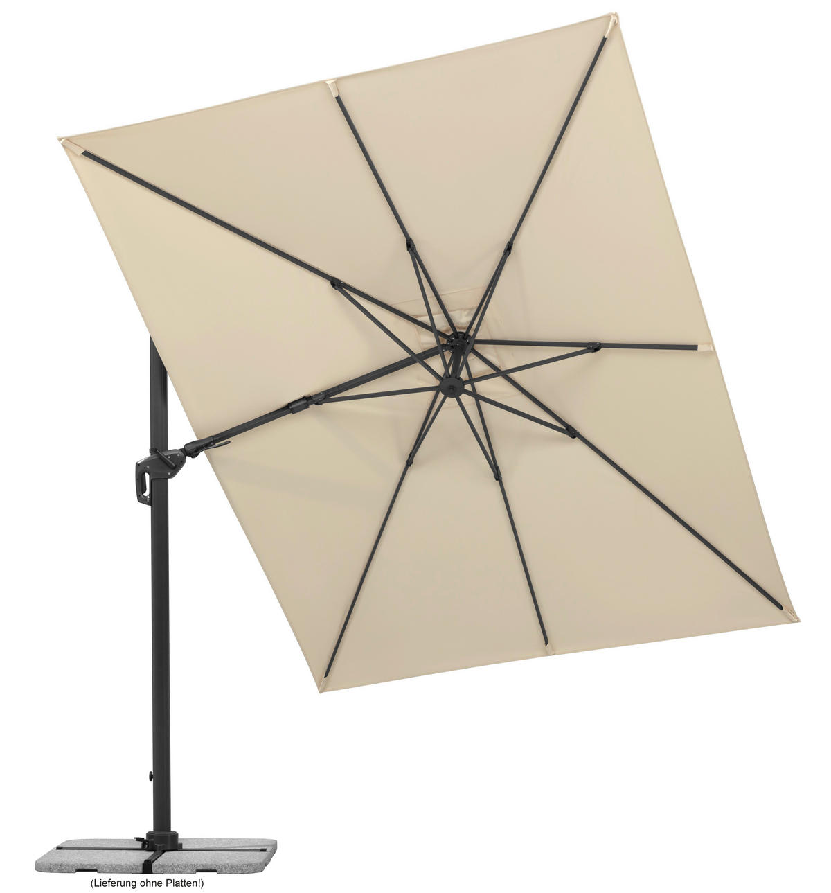 AMPELSCHIRM   - Anthrazit/Naturfarben, Basics, Textil/Metall (322/276/350x260cm) - Schneider