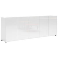 SIDEBOARD 225/79/38 cm  in Weiss Hochglanz  - Weiss Hochglanz/Schwarz, Design, Holzwerkstoff/Kunststoff (225/79/38cm) - home24