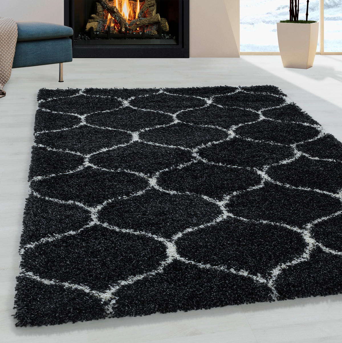 HOCHFLORTEPPICH 140/200 cm Salsa 3201 Anthrazit Anthrazit  - Anthrazit, Design, Textil (140/200cm)