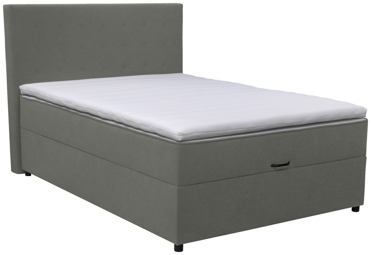 BOXBETT 120/200 cm  in Anthrazit  - Anthrazit/Schwarz, Konventionell, Kunststoff/Textil (120/200cm) - Moderano