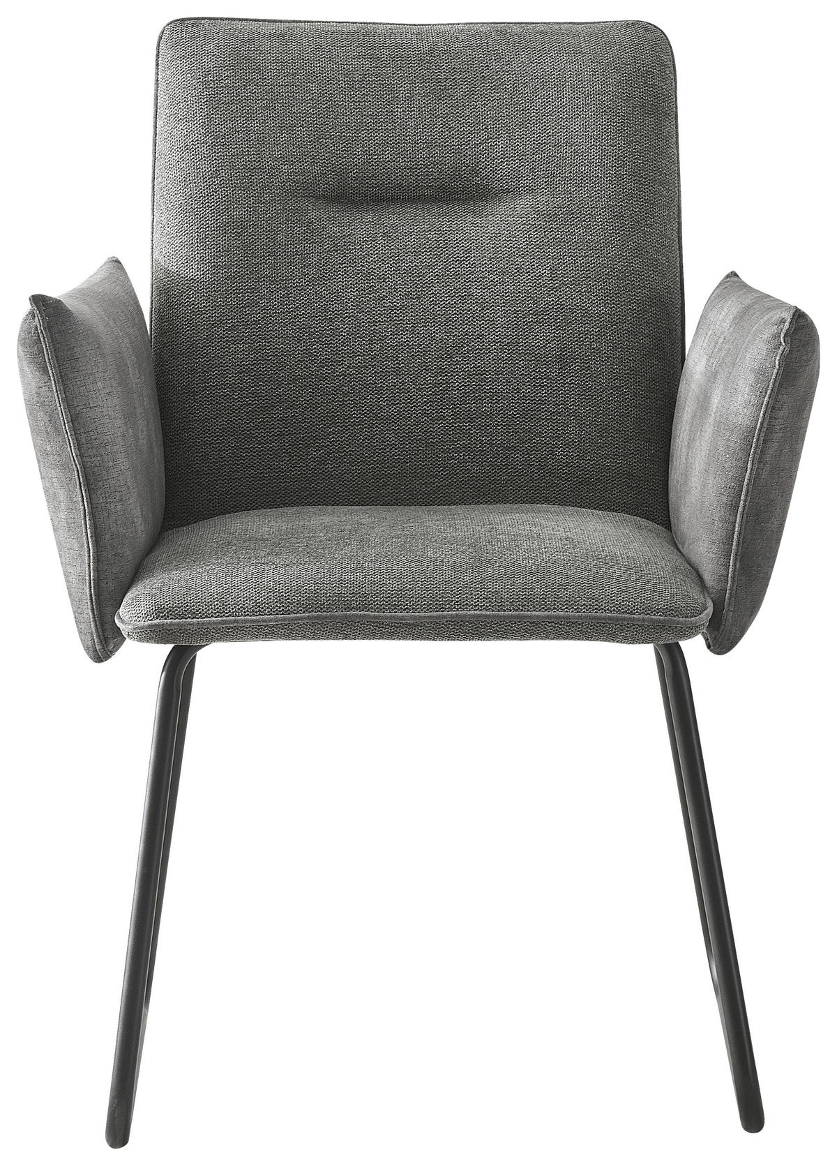 ARMLEHNSTUHL  in Eisen Struktur  - Schwarz/Grau, MODERN, Holz/Textil (64/87,5/63cm) - Livetastic