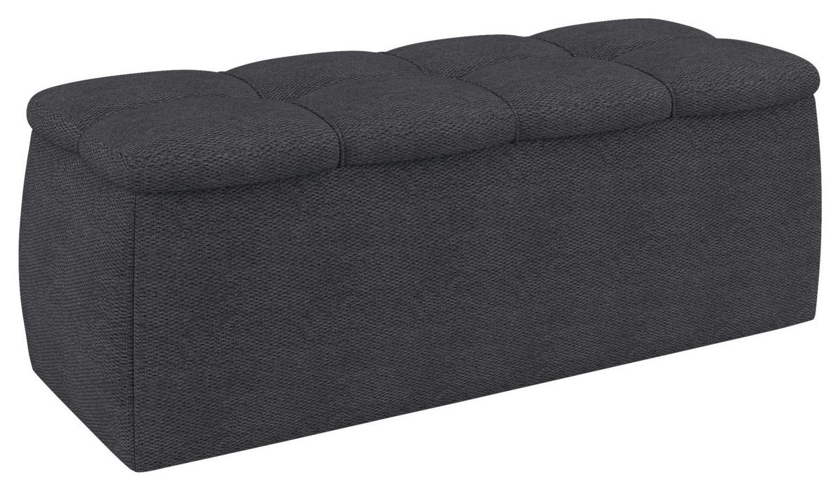 BETTBANK Bouclé Dunkelgrau  - Dunkelgrau/Schwarz, Basics, Kunststoff/Textil (141/50/40cm) - Chameo