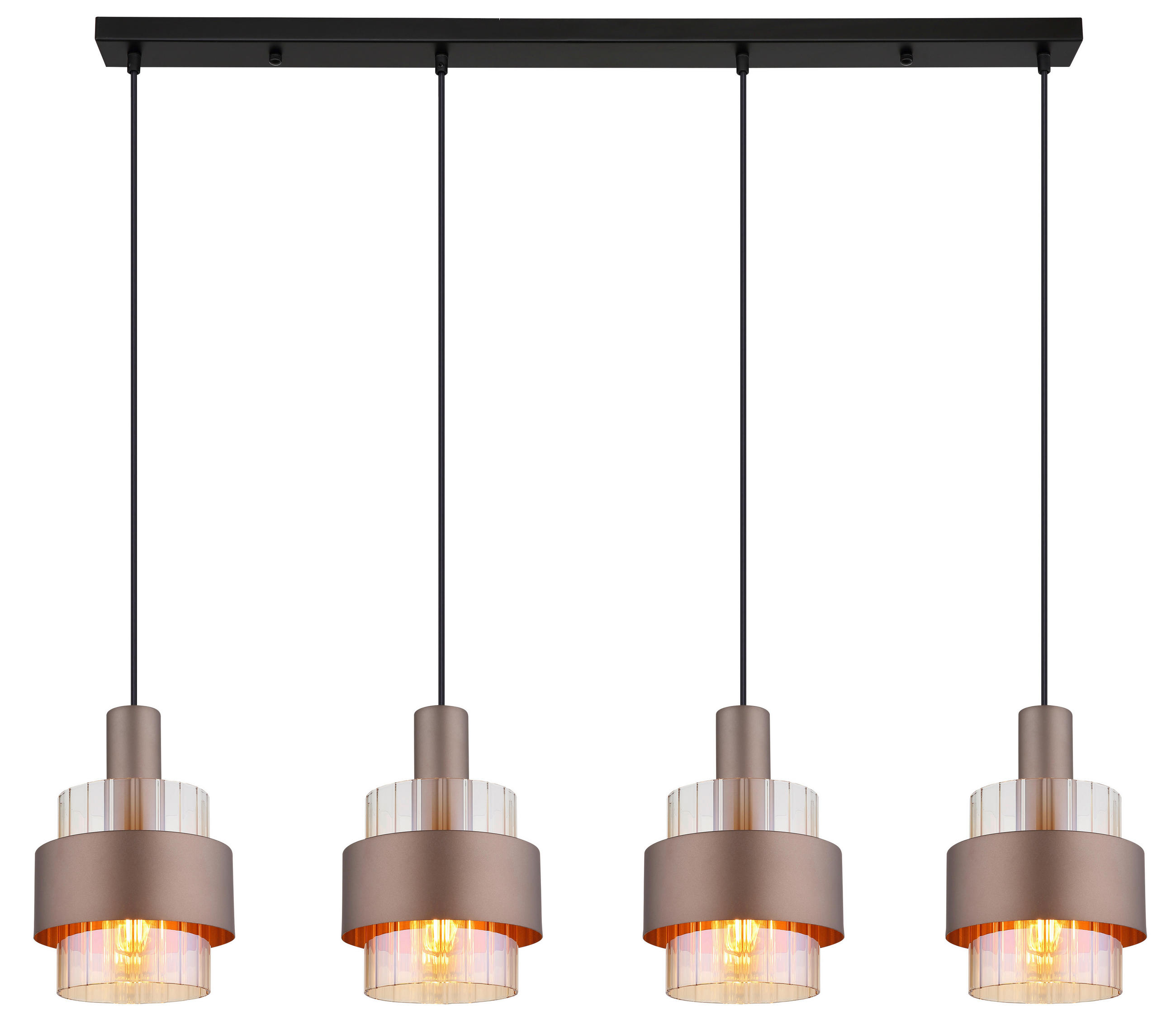 FÜGGŐLÁMPA 110/18,5/150 cm  - fekete/narancs, Design, műanyag/Üveg (110/18,5/150cm)