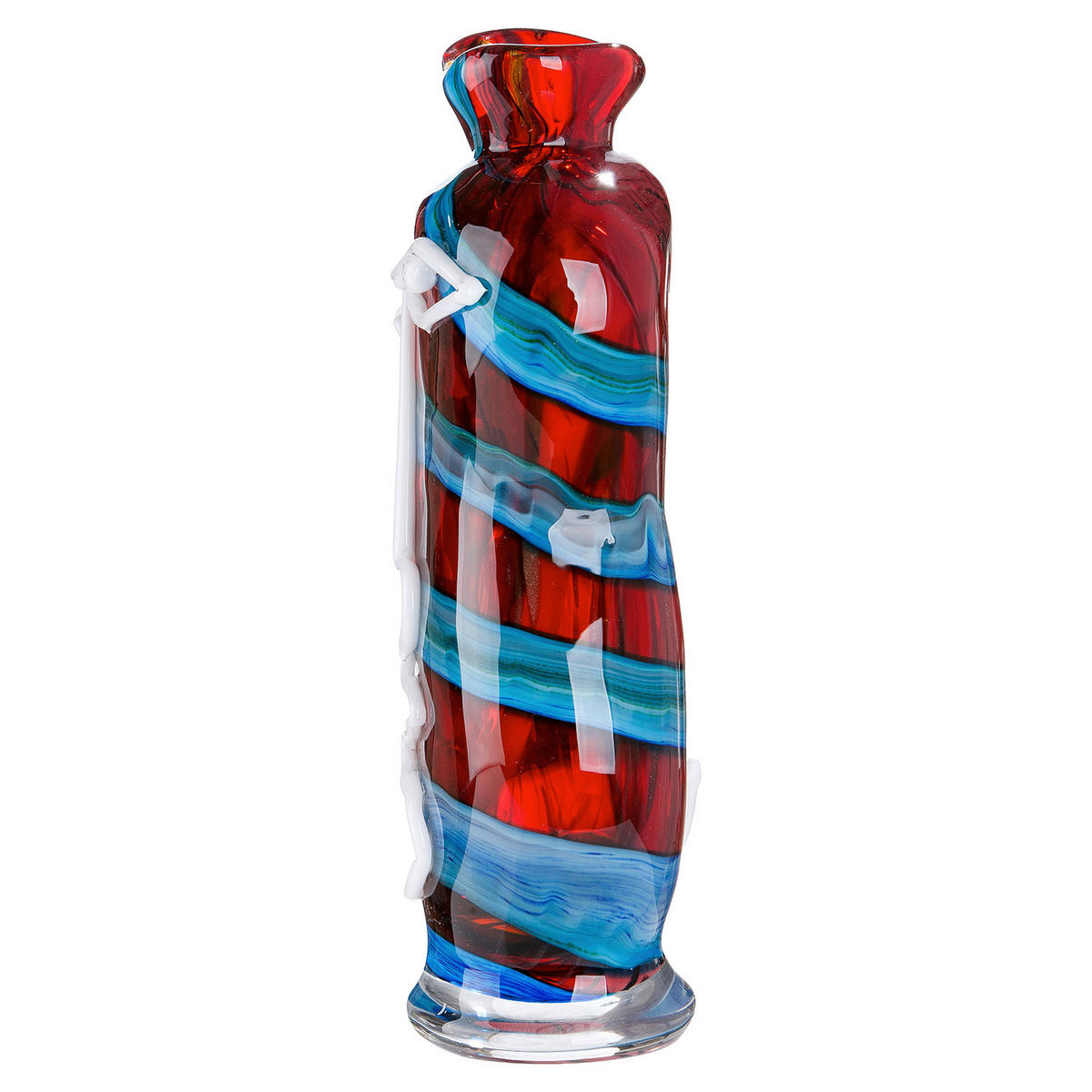 DEKOVASE  - Blau/Rot, Basics, Glas (17/34/11cm)