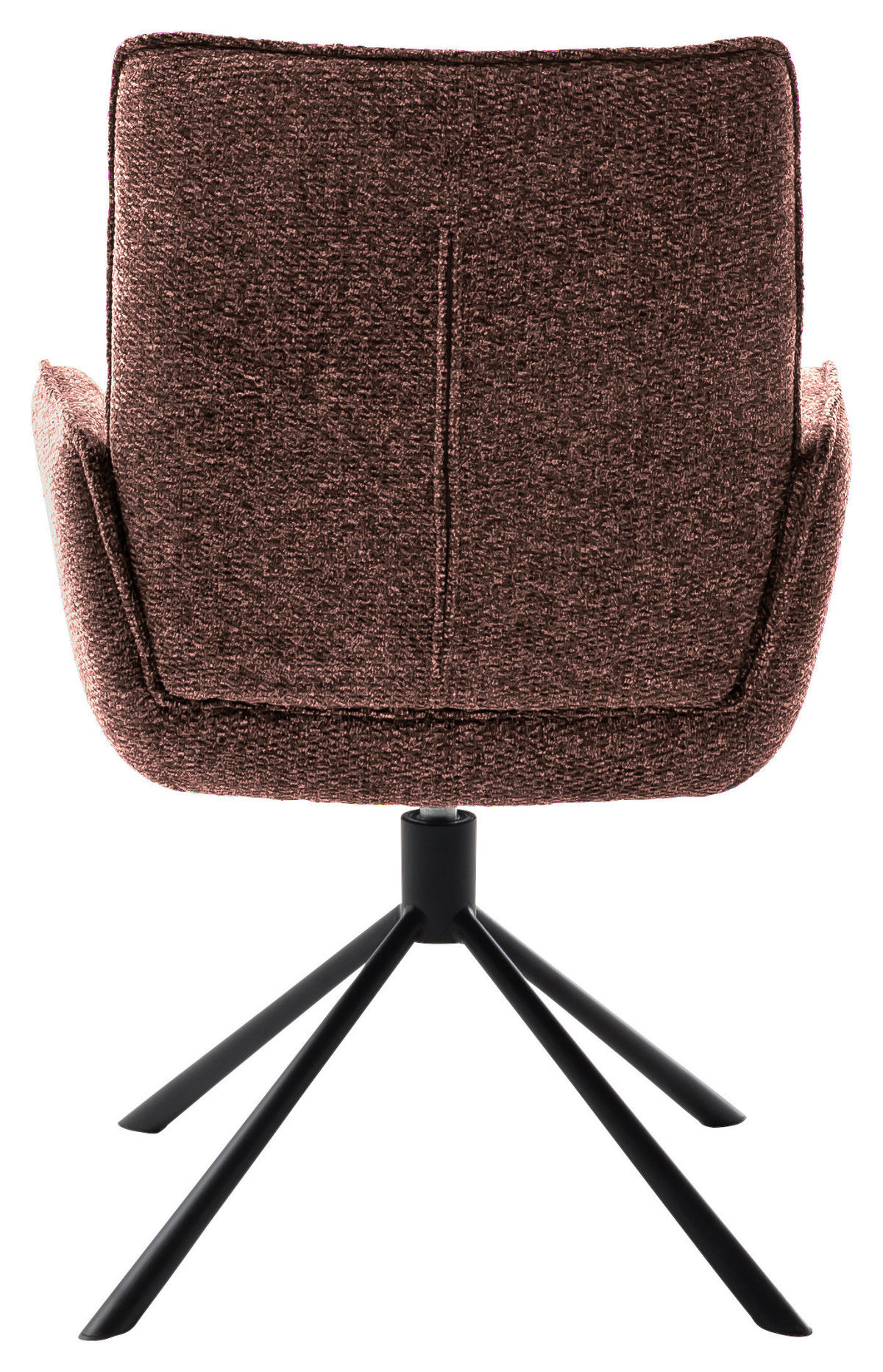 ARMLEHNSTUHL  Sitzfläche 360° drehbar, automatische Rückholfunktion Webstoff  Schwarz, Rotbraun  - Rotbraun/Schwarz, Design, Textil/Metall (62/92/65cm) - Novel