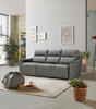 RELAX-DREISITZER-SOFA Mikrofaser Grau  - Schwarz/Grau, MODERN, Kunststoff/Textil (205/96/66cm) - Livetastic