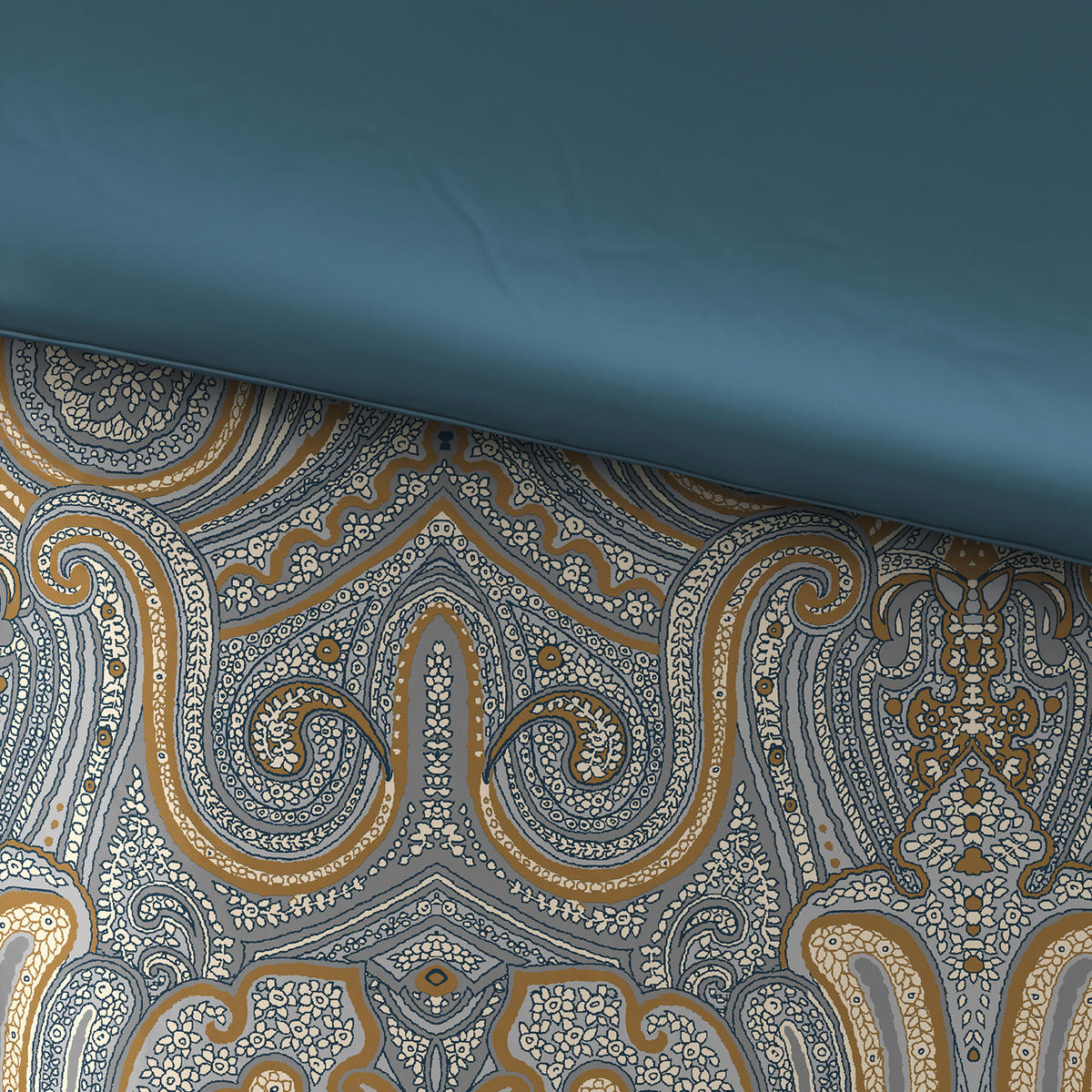 OBOJSTRANNÁ POSTEĽNÁ BIELIZEŇ, satén, modrá, 140/200 cm - modrá, Konventionell, textil (140/200cm) - Novel