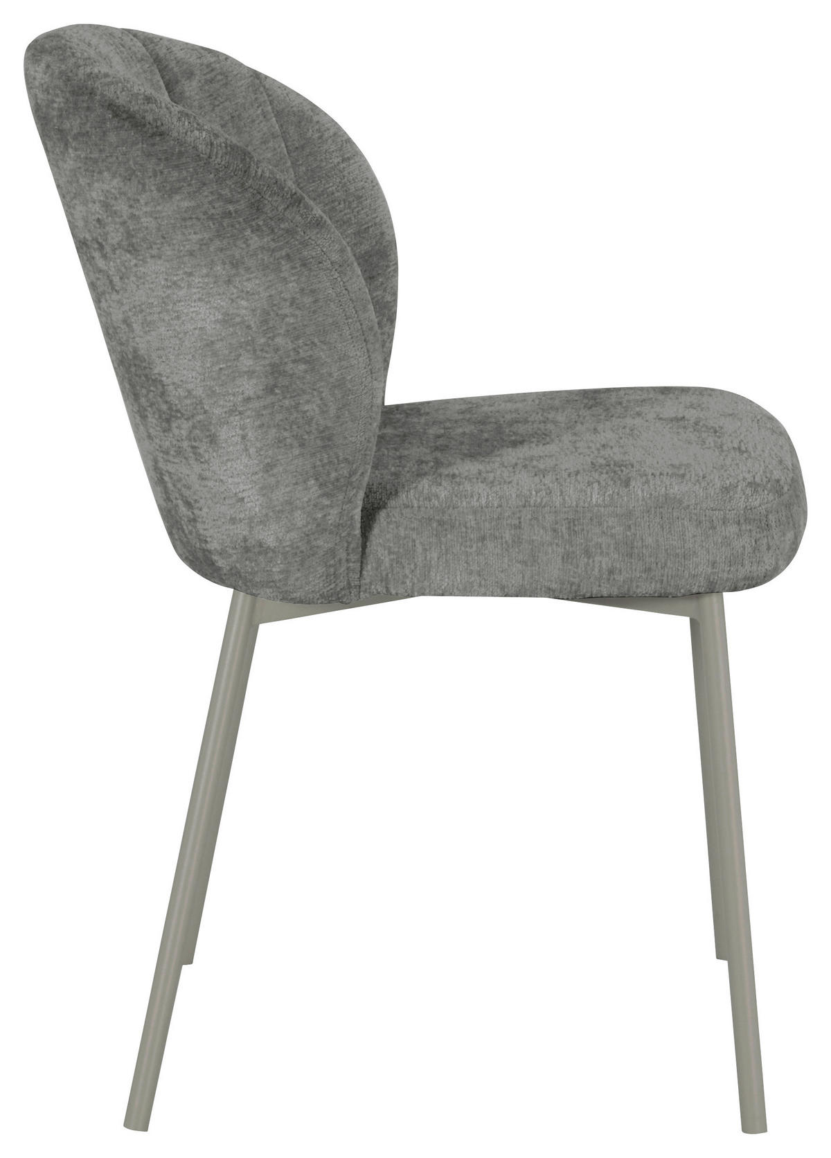 VIERFUßSTUHL  in Eisen Chenille Holz, Metall, Textil  - Grau, MODERN, Holz/Textil (55/79/59cm) - P & B
