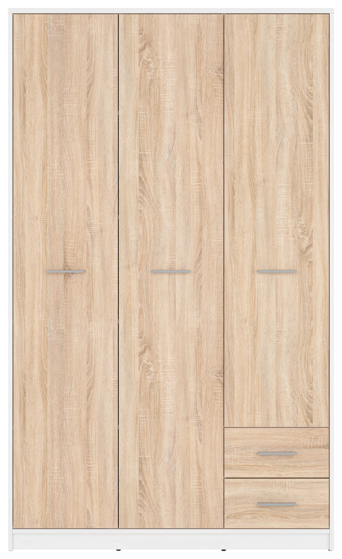 DREHTÜRENSCHRANK  in Weiß, Sonoma Eiche  - Silberfarben/Weiß, MODERN, Holzwerkstoff/Kunststoff (118,5/197/54,5cm) - MID.YOU