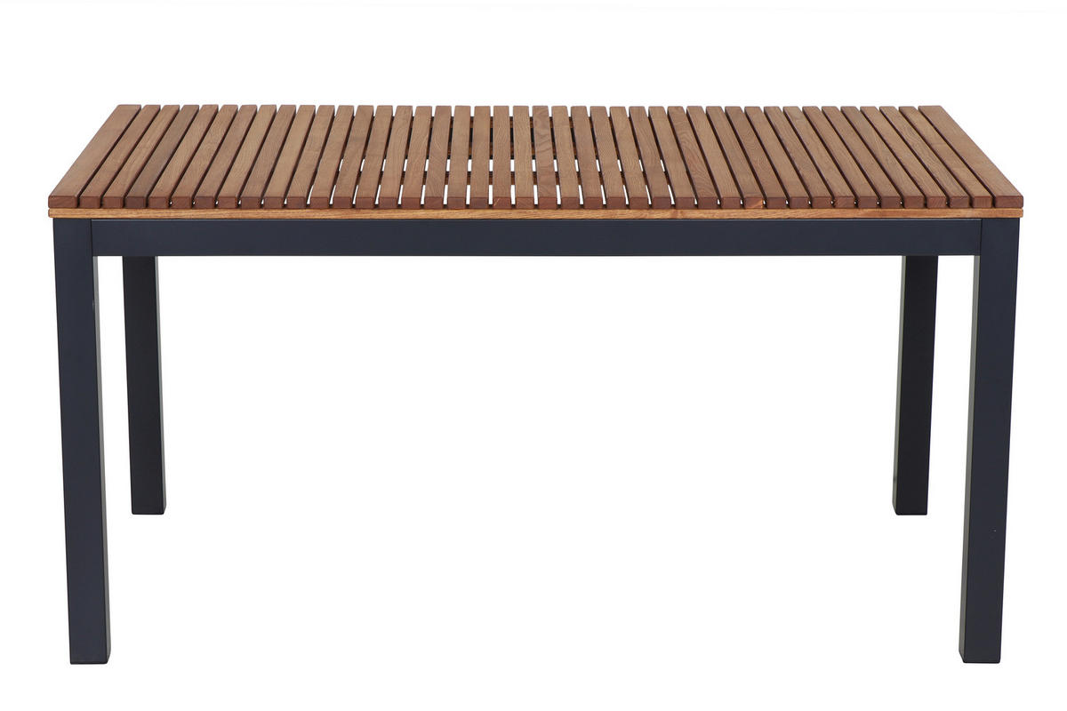 GARTENTISCH 160/90/76 cm Holz, Metall rechteckig  - Anthrazit/Robinienfarben, KONVENTIONELL, Holz/Metall (160/90/76cm) - Siena Garden