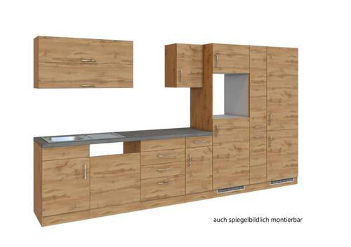 KÜCHENLEERBLOCK in Eichefarben - Eichefarben/Anthrazit, MODERN (360/200/60cm) - Held