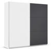 SCHWEBETÜRENSCHRANK 218/210/59 cm 2-türig Weiß, Dunkelgrau  - Dunkelgrau/Alufarben, Design, Holzwerkstoff/Metall (218/210/59cm) - Rauch Möbel