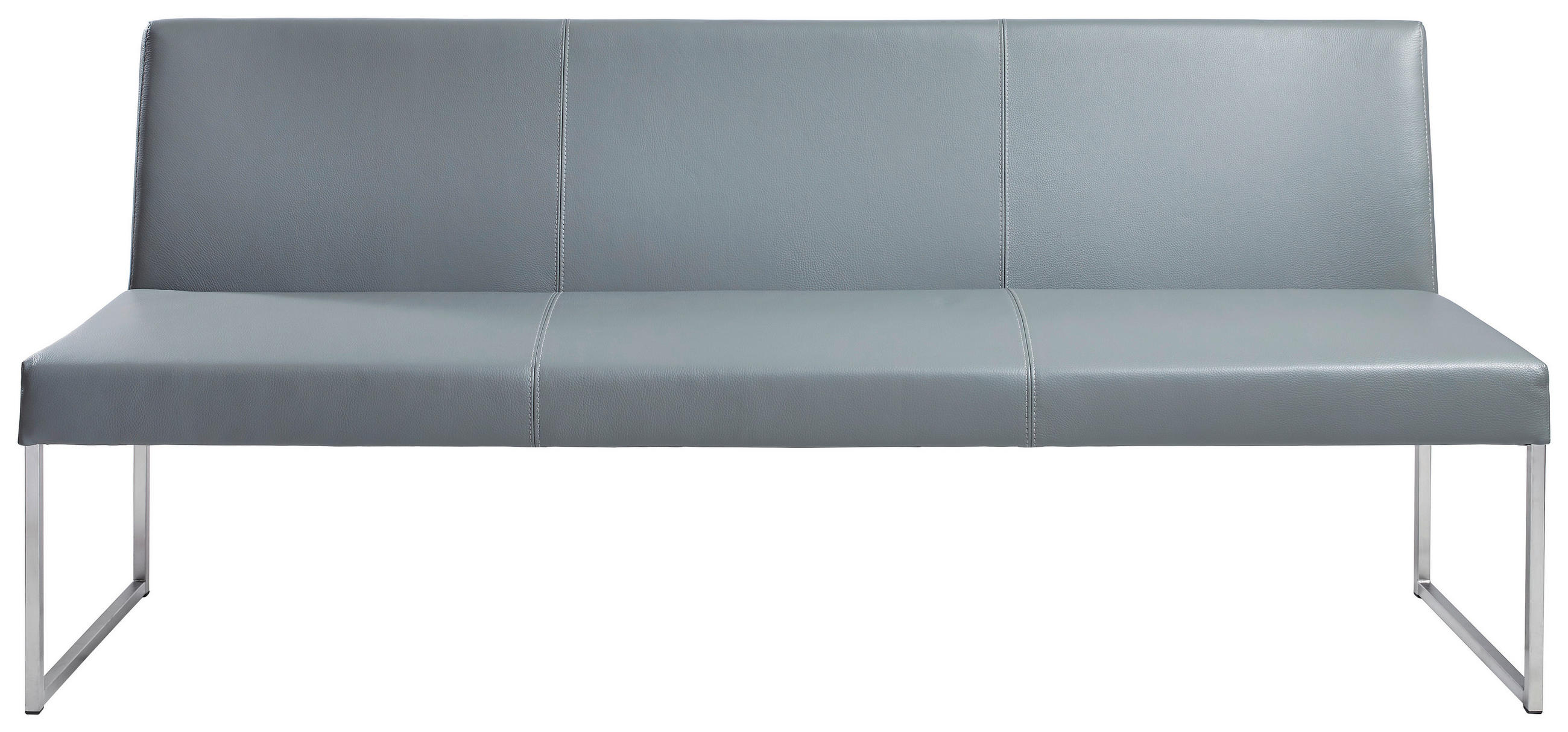 Thumbnail - Musterring Sitzbank Nova, Edelstahl, Dunkelgrau, Metall, Leder, Echtleder, Rindleder, 200x86x62 cm, Esszimmer, Bänke, Si...