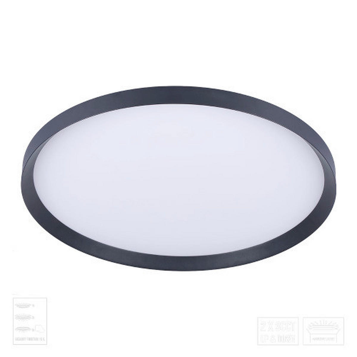 LED MENNYEZETI LÁMPA - fekete, Basics, műanyag/fém (6.5/48.5cm)
