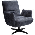 SESSEL in Chenille Dunkelblau  - Schwarz/Dunkelblau, Design, Textil/Metall (60/94/86cm) - Dieter Knoll