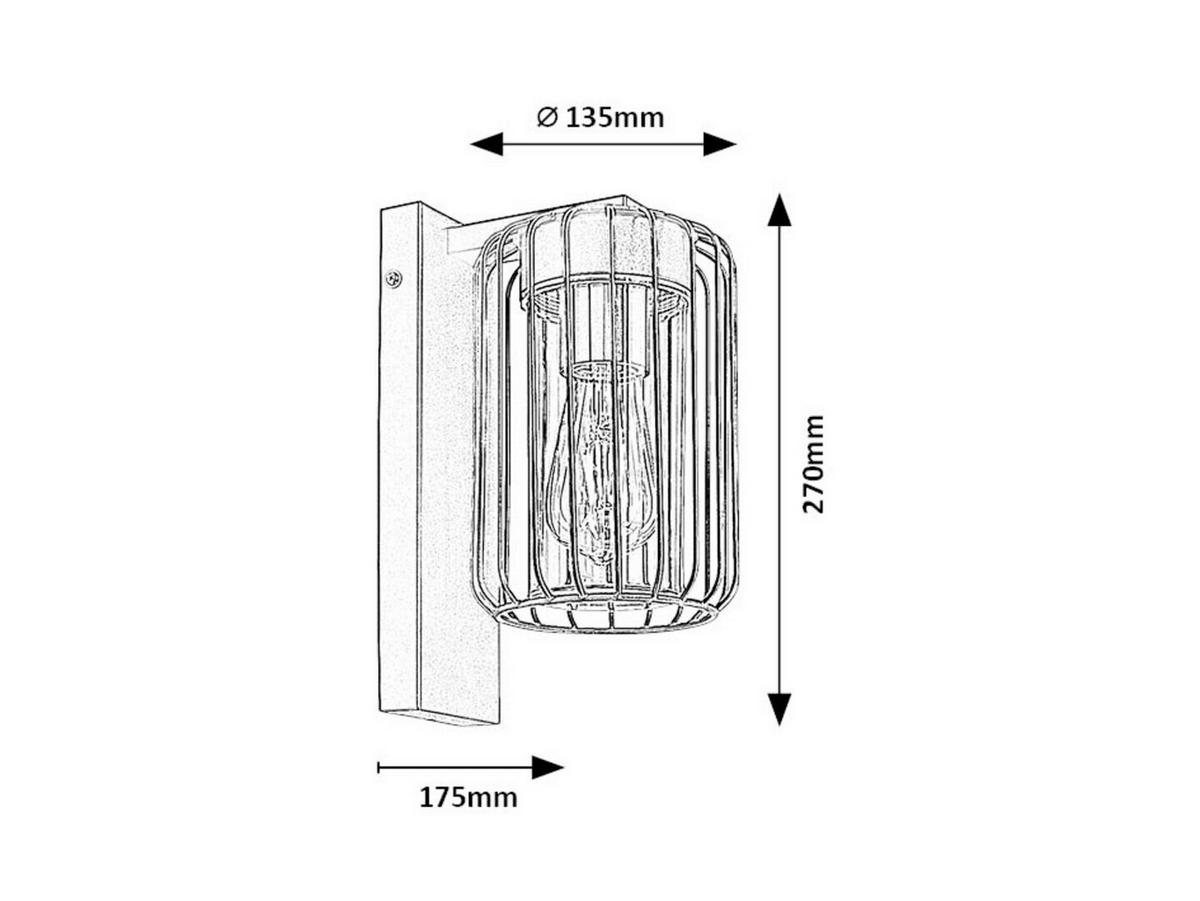 ZIDNA SVJETILJKA VANJSKA Tarpa  - prozirno/crna, Basics, metal/plastika (13.5/27cm)