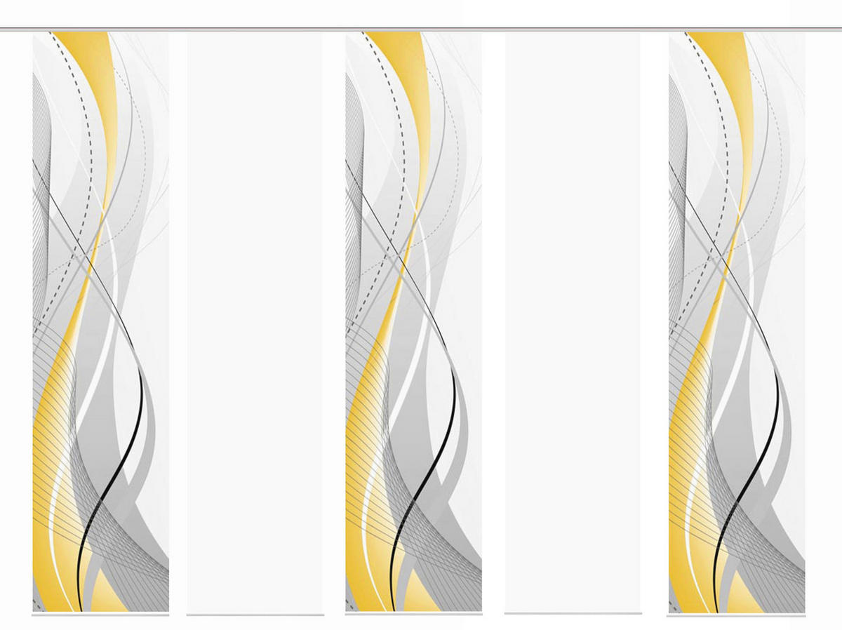 FLÄCHENVORHANG  5 Stück  halbtransparent   5x60/245 cm  - Gelb/Hellgelb, Design, Textil (5x60/245cm)