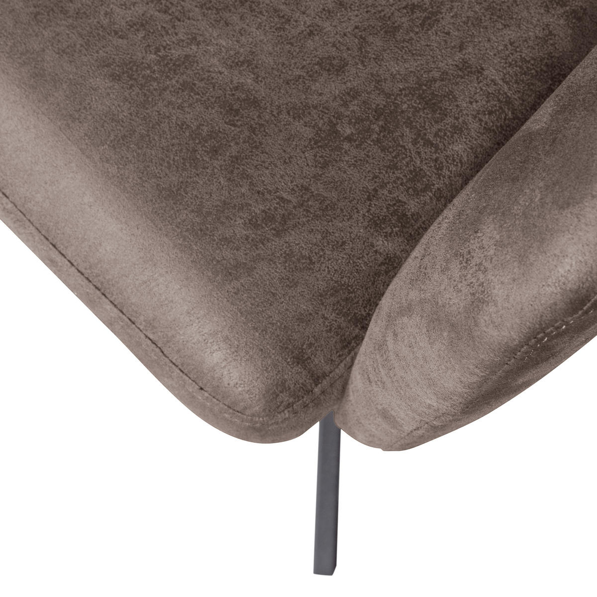 ARMLEHNSTUHL-SET 2 Stück  in Eisen Lederlook  - Schwarz/Grau, MODERN, Textil/Metall (58/80/60cm) - Livetastic