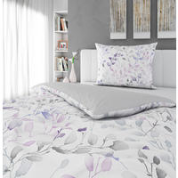 BETTWÄSCHE FOGLIA Satin 140/200 cm  - Lila/Weiß, KONVENTIONELL, Textil (140/200cm) - Esposa