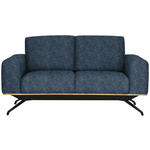 2-SITZER-SOFA in Struktur Blau  - Blau/Schwarz, Design, Holz/Textil (166/85-104/95cm) - Novel