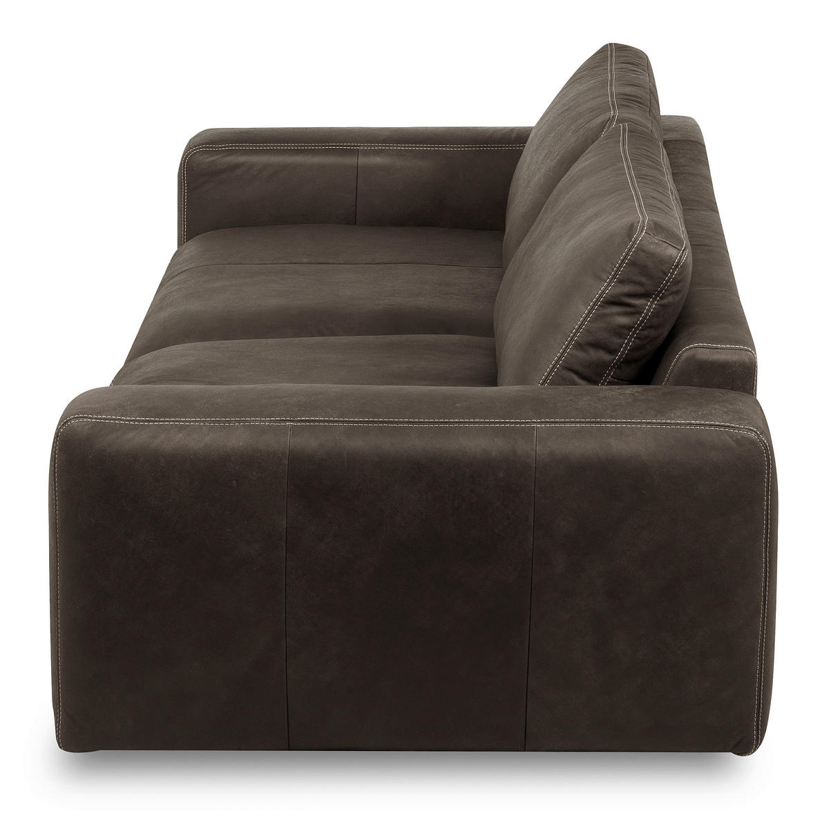 3-SITZER-SOFA  in Echtleder Fango   - Fango/Beige, Design, Leder/Kunststoff (300/85/123cm) - Livetastic