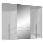 KLEIDERSCHRANK 6-türig Grau, Weiß  - Chromfarben/Weiß, Design, Glas/Holzwerkstoff (300/236/58cm) - Hom`in