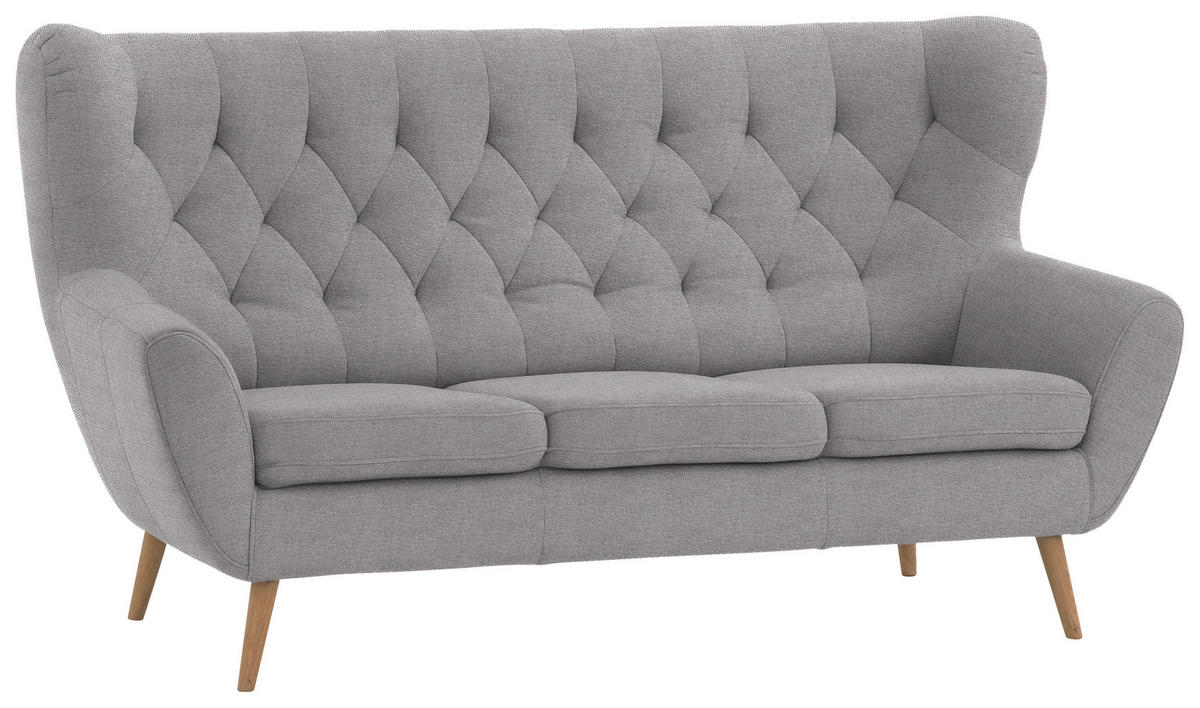 3-SITZER-SOFA in Mikrofaser Taupe  - Taupe, Design, Holz/Textil (187/101/95cm) - Stylife