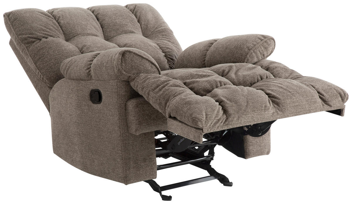 RELAXSESSEL LYSSO Mikrofaser    - Taupe/Schwarz, Design, Textil/Metall (97/99/102-161cm) - P & B