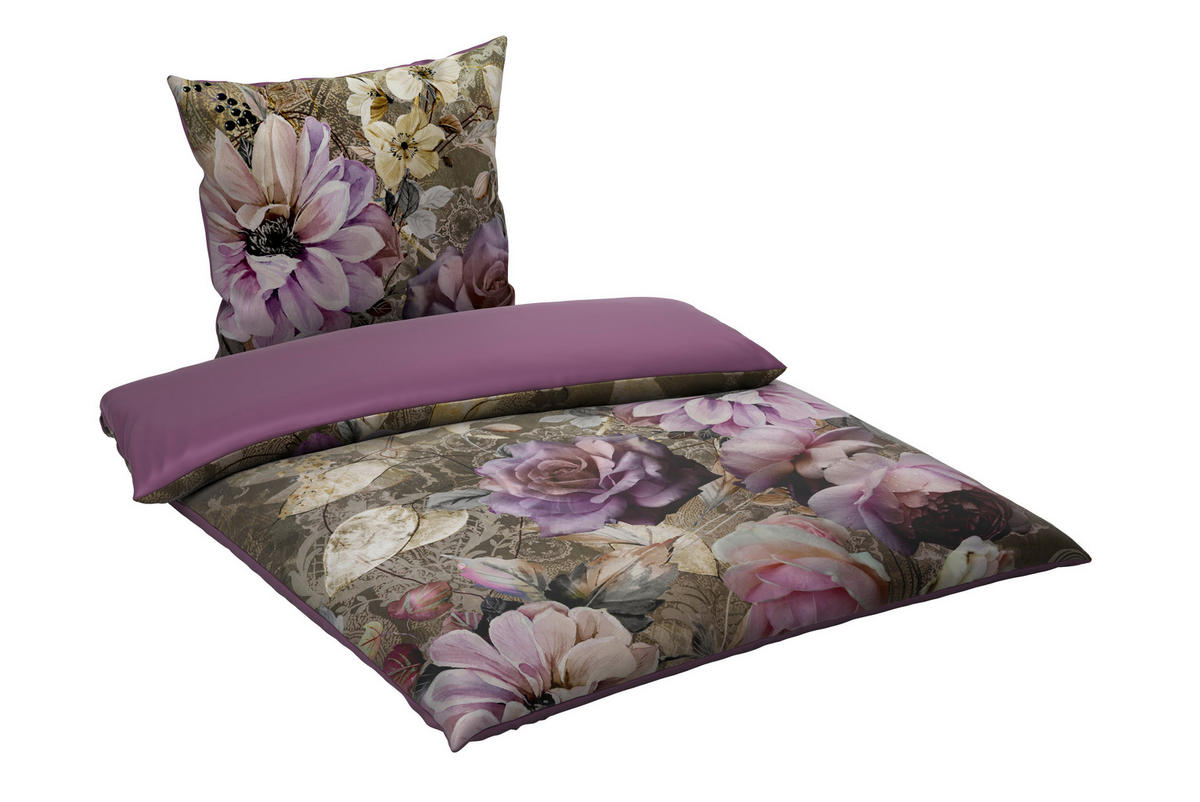 WENDEBETTWÄSCHE Satin 135/200 cm  - Lila, Textil (135/200cm) - Novel