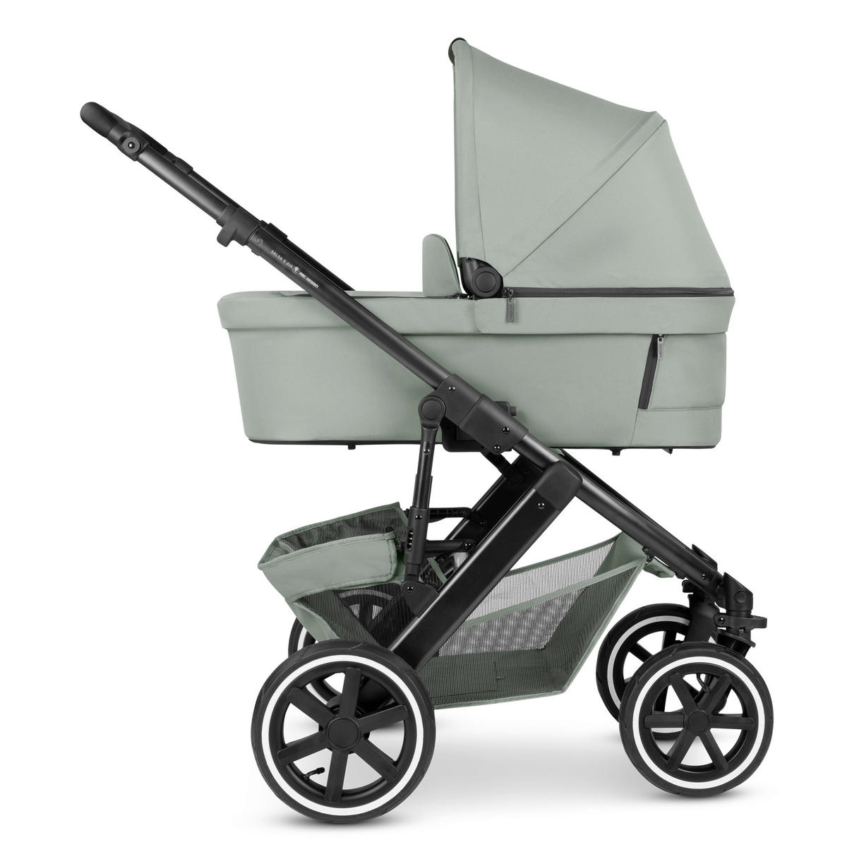 KINDERWAGENSET  Salsa 5 Air All in One Set  Pine  - Pastellgrün/Schwarz, Basics, Textil/Metall (63/118/95.5cm) - ABC Design