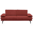 3-SITZER-SOFA Dieter Knoll in Velours Koralle  - Koralle/Beige, Design, Textil/Metall (222/89/104cm) - Dieter Knoll