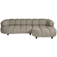 ECKSOFA Hellbraun Webstoff  - Hellbraun/Schwarz, Design, Holz/Textil (284/183cm) - Welnova