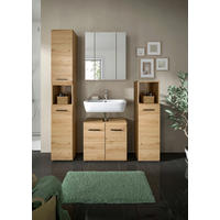 BADEZIMMER 4-teilig  in 120 cm  - Schwarz/Eiche Artisan, Basics, Holzwerkstoff/Kunststoff (120cm) - MID.YOU