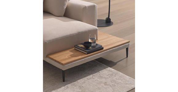ECKSOFA in Leinwand Naturfarben 271/318 cm - Schwarz/Naturfarben, Design, Textil/Metall (271/318cm) - Emilio Belluti