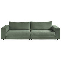 3-SITZER-SOFA in Feincord Olivgrün  - Schwarz/Olivgrün, Design, Kunststoff/Textil (290/86/127cm) - Lomoco