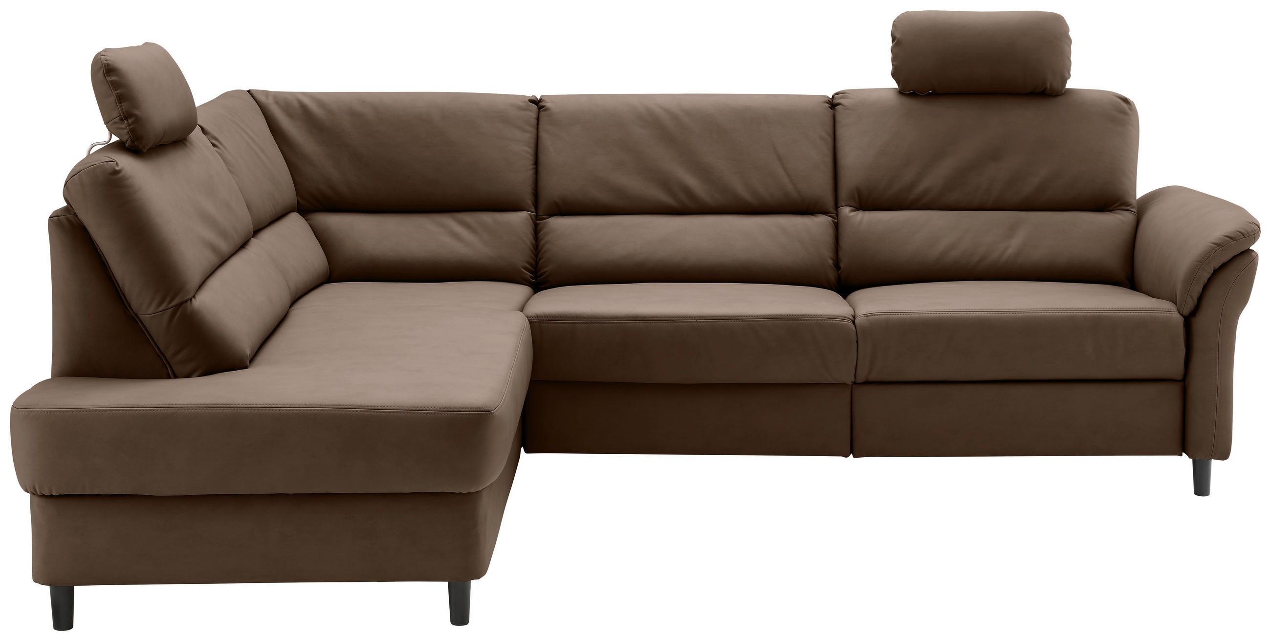 ECKSOFA in Lederlook Braun  - Schwarz/Braun, Modern, Holz/Textil (190/266cm) - Livetastic