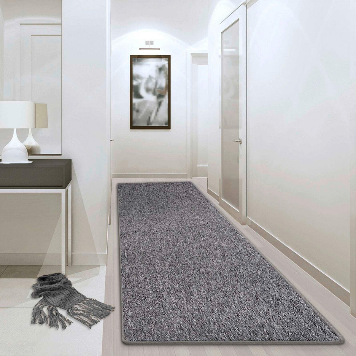 LÄUFER 80/500 cm Turbo Grau  - Grau, Basics, Kunststoff/Textil (80/500cm)