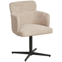 ARMLEHNSTUHL  in Eisen Webstoff  - Beige/Schwarz, KONVENTIONELL, Holz/Textil (58,5/85/63cm) - Livetastic