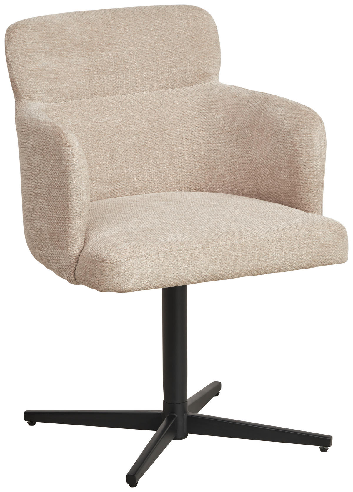 ARMLEHNSTUHL  in Eisen Webstoff  - Beige/Schwarz, KONVENTIONELL, Holz/Textil (58,5/85/63cm) - Livetastic