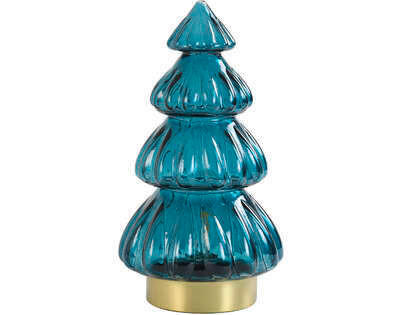 LED-TISCHLEUCHTE 15/15/28 cm   - Blau, Basics, Glas (15/15/28cm) - Light & Living